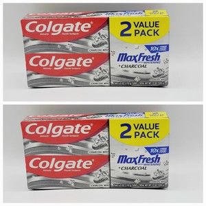 (4ct) Colgate MaxFresh Whitening+Charcoal Mint Toothpaste 6.o oz  (2 packs)